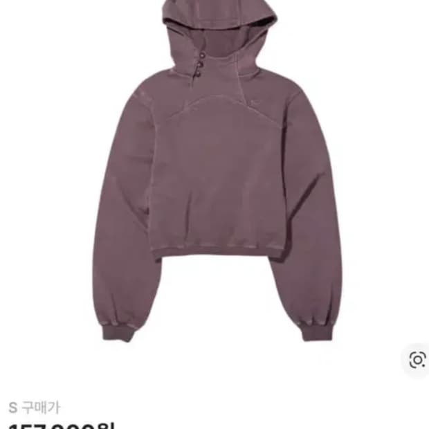 미스치프 사이드 버튼 업 크롭 후드 워시드 레드 브라운