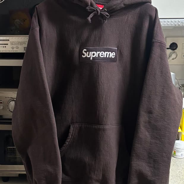 슈프림 박스 로고 후드 다크 브라운 (2회착용) KREAM 현재 S은 7