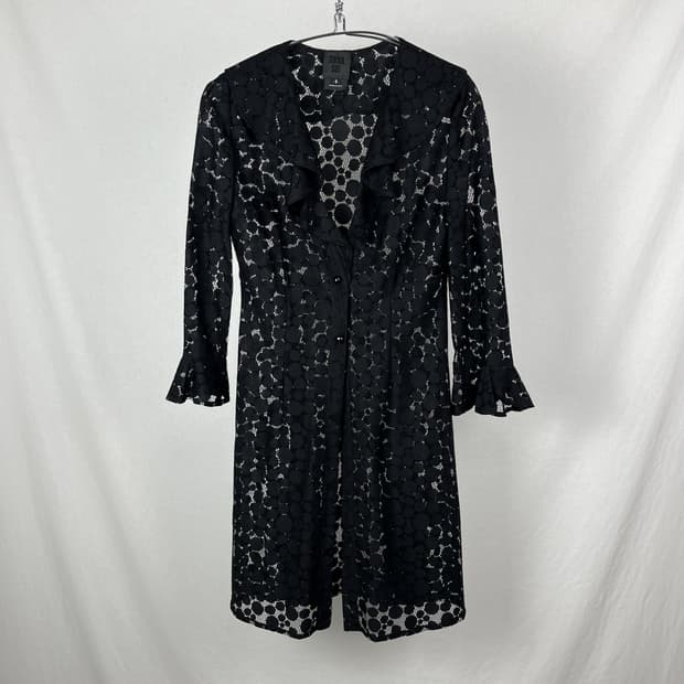 Anna Sui 도트 시스루 롱 가디건 