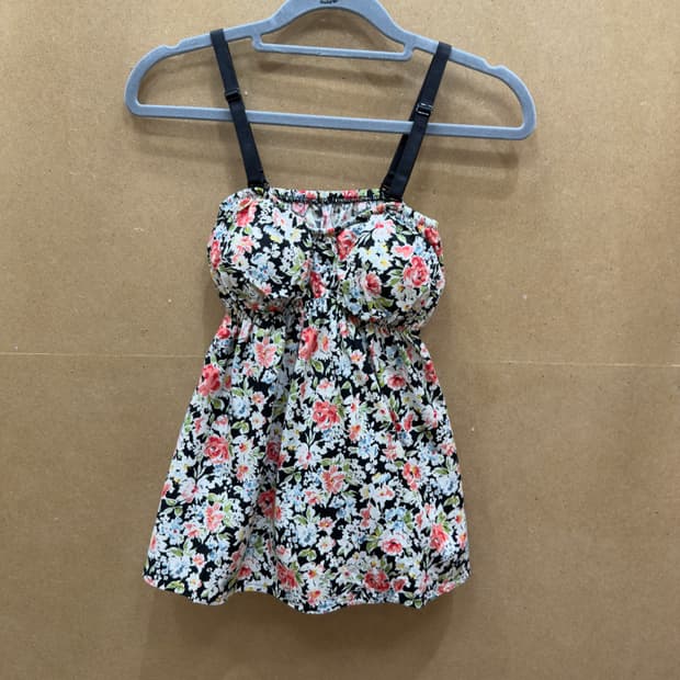 운나나쿨 빈티지 플라워 뷔스티에 브라탑 