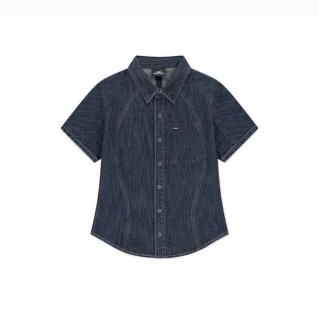 썬러브 Wave Aero Denim Shirts Dark Blue 교환
