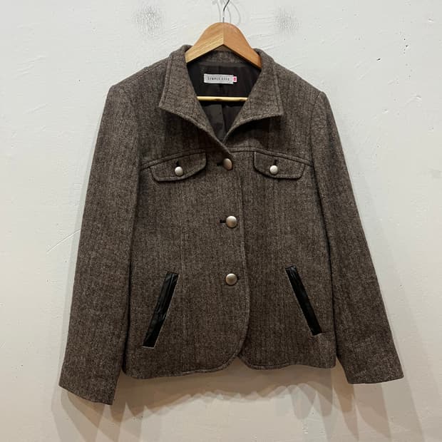 SIMPLE LIFE 헤링본 울 자켓 우먼즈