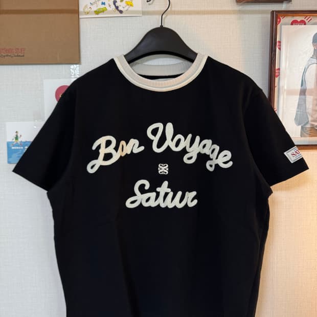 [M]세터 자수 로고 보야지 반팔 티셔츠 블랙