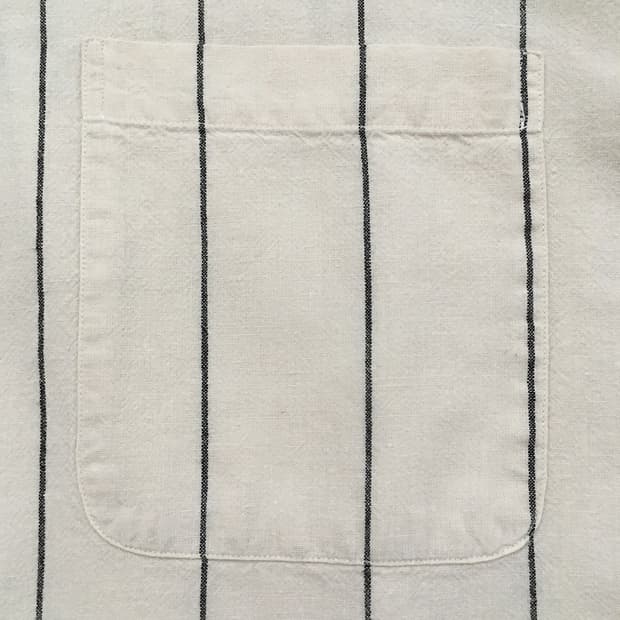90s linen blended stripe B.U shirts