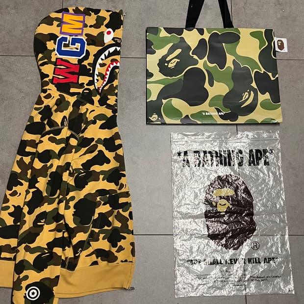 베이프 황계 샤크 후드집업