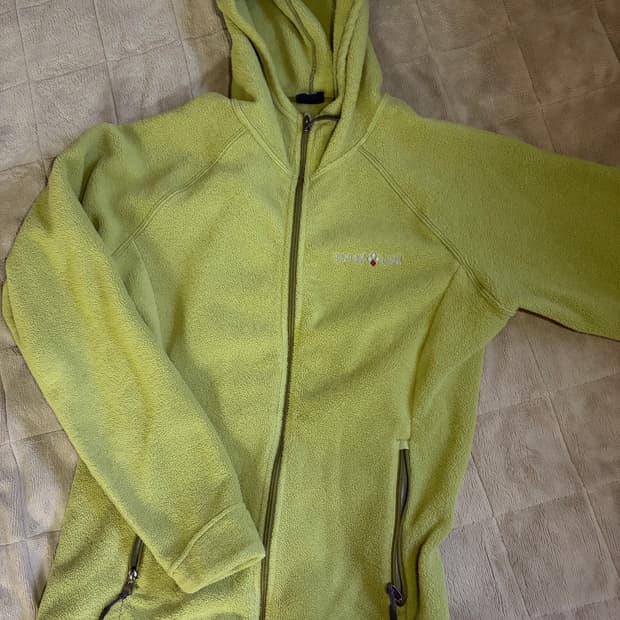 몽벨 플리스 후드집업 연두색 M