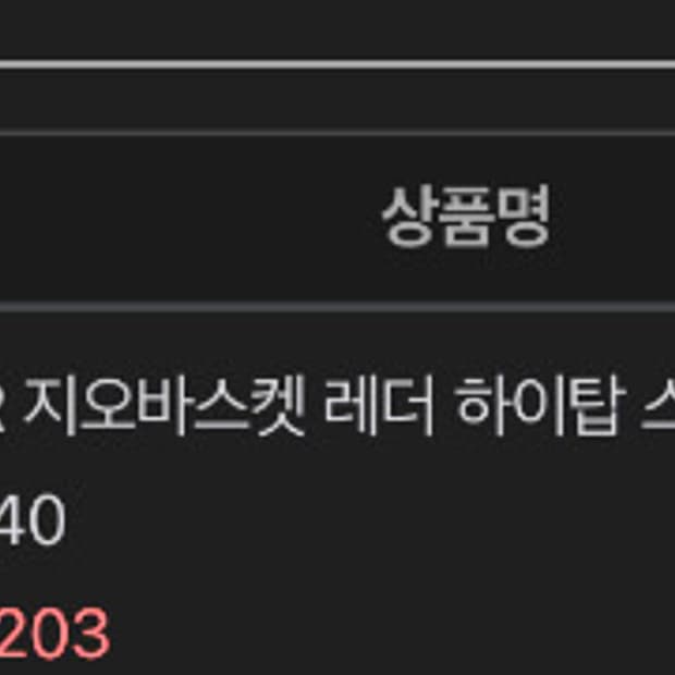 릭오웬스 지오바스켓 레더 하이탑 전투화 40 급처