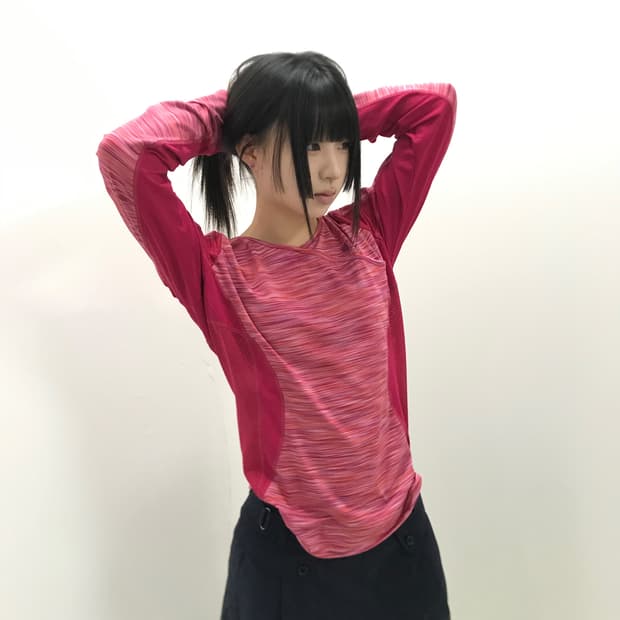 Lafuma hippie stripe mesh mix sleeve top