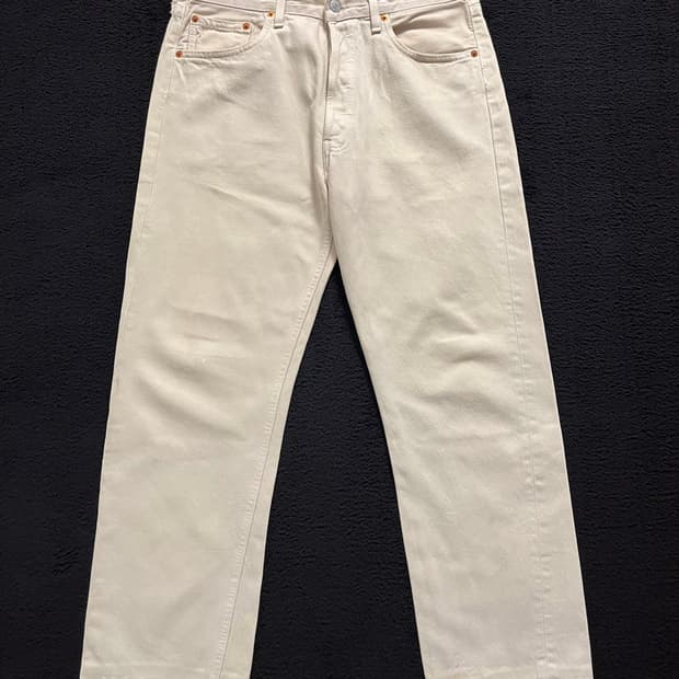 빈티지 프랑스제 리바이스 501 데님 팬츠 베이지 