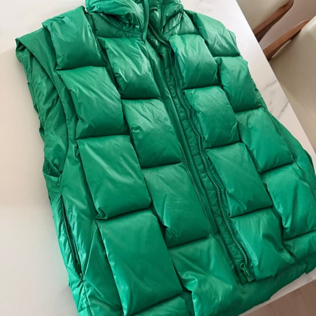 보테가스타일 패딩 조끼 XL 