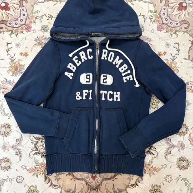 아베크롬비 스펠아웃 빅로고 후드집업