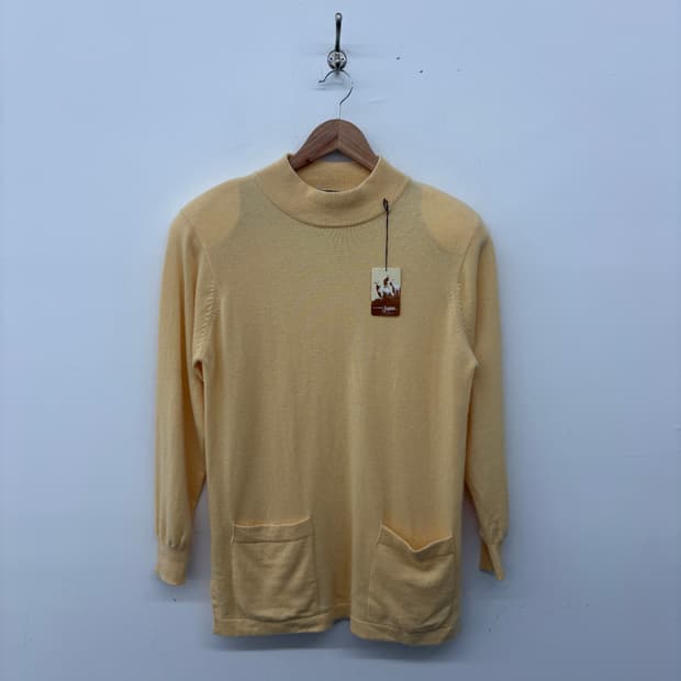 Jupian 캐시미어 풀오버 니트 옐로우 여성 XL