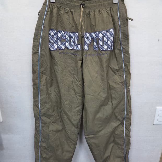 스컬프터 나일론 체크 바시티 트랙팬츠 L