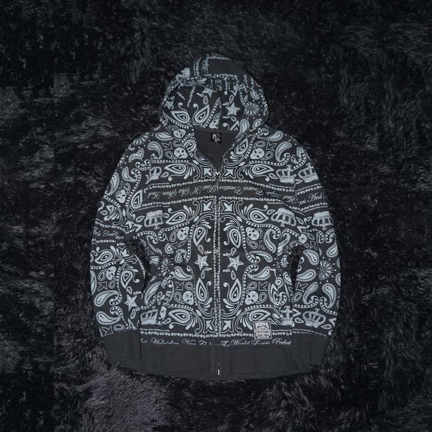 (russ-k) gothic paisley zip-up hood 