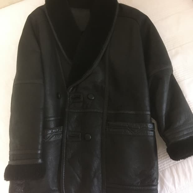 양가죽 양모 무스탕 카코트 블랙