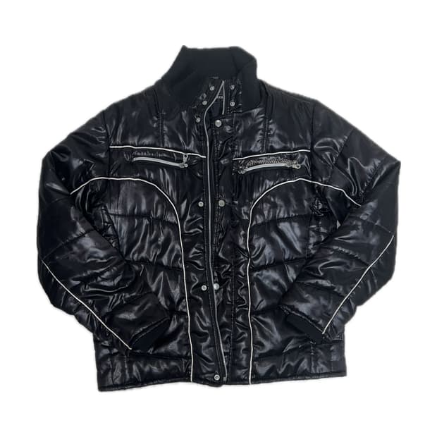 빈티지 펑크 체인 글로시 패딩