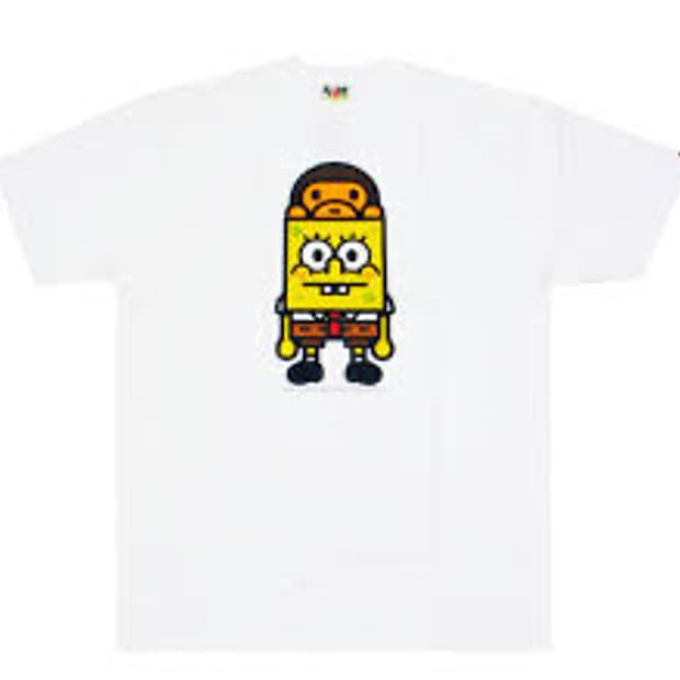 스폰지밥 베이프 티셔츠 m