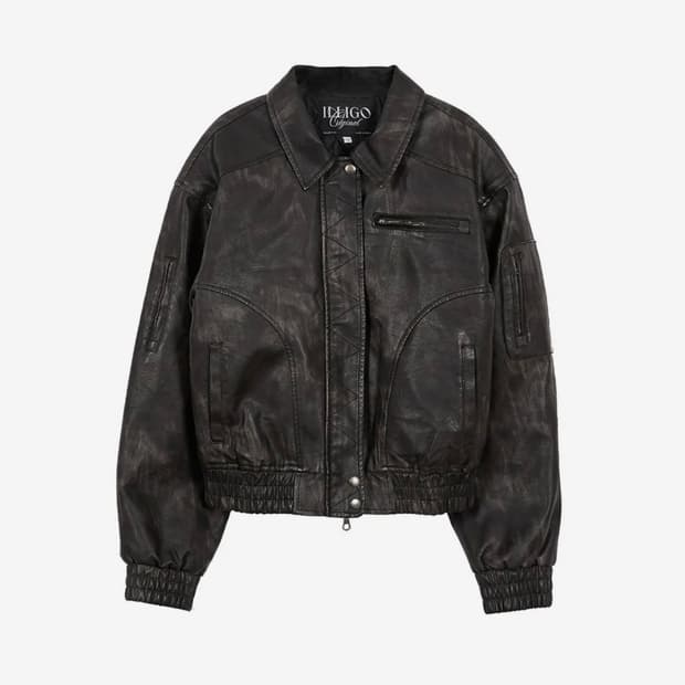 일리고 레더 봄버 자켓