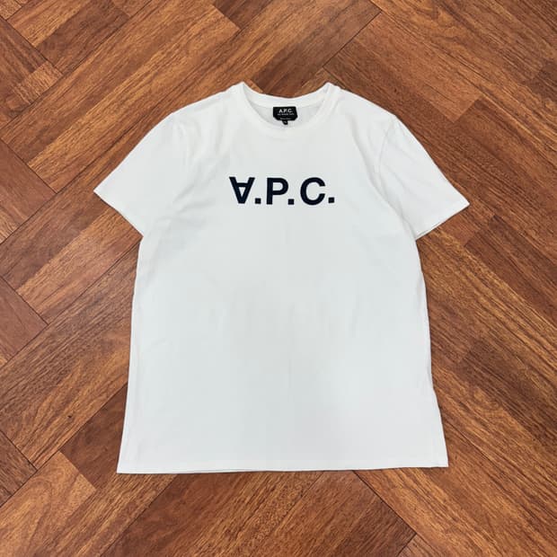 2XL(105) 아페쎄 VPC 네이비로고 반팔 라운드 티셔츠 