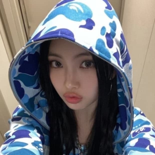 베이프 블루카모 후드집업 2xl