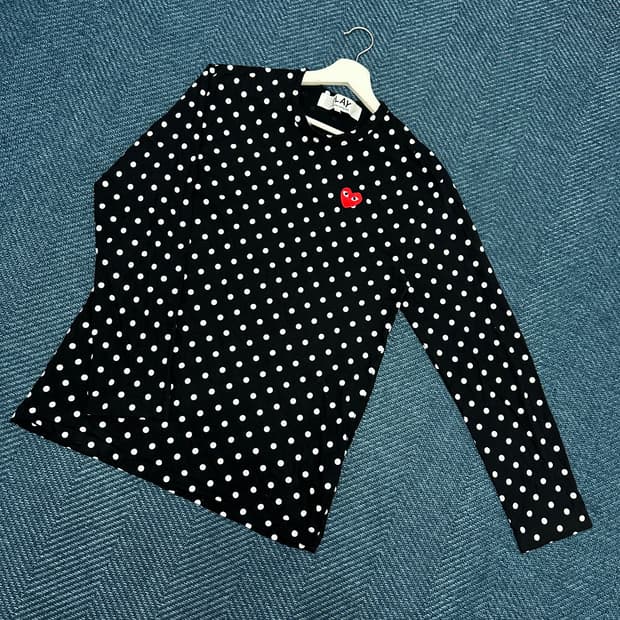 [XL] 꼼데가르송 도트 긴팔티