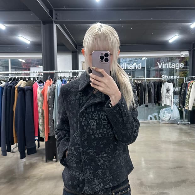 히스테릭글래머 스컬 숏 코트