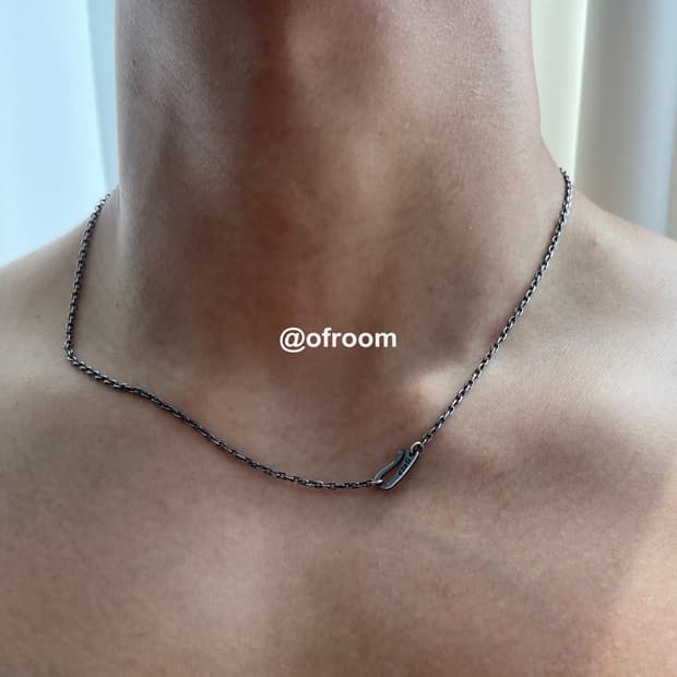 (2개한정) 실버925 앤틱 훅 체인 목걸이 50cm