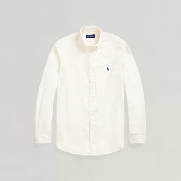 폴로 코듀로이 화이트 셔츠 M사이즈 클래식핏