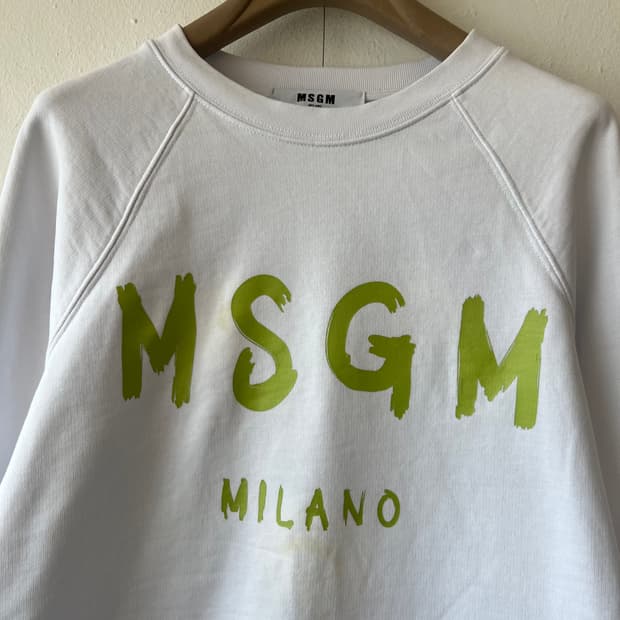 MSGM 여성 화이트 맨투맨티셔츠 스웻티셔츠