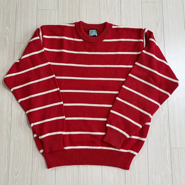 빈티지 레드 스트라이프 울니트