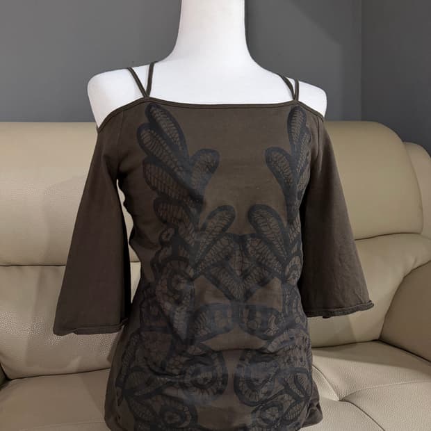 printing detail halter&off shoulder top