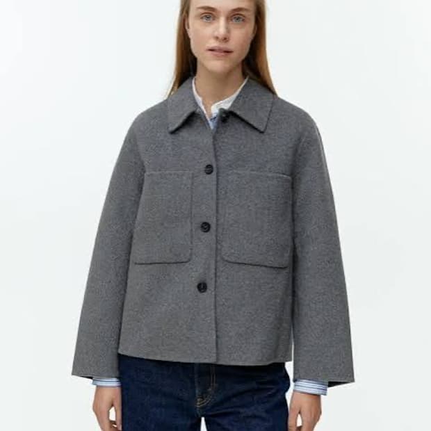 아르켓 더블페이스 울 자켓 34 그레이