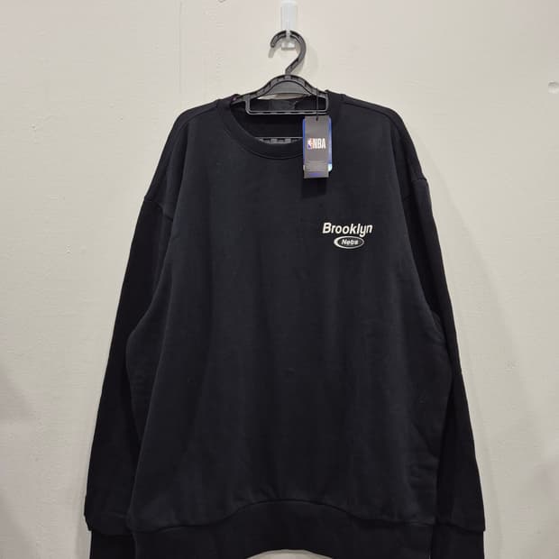 새상품 NBA 브루클린 네츠 팀 로고 안감기모 맨투맨 남성 110사이즈