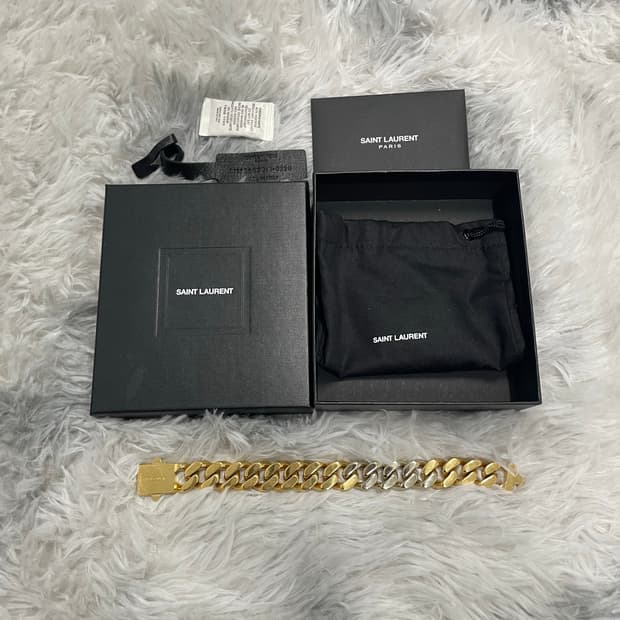 [풀구성] 입생로랑 투톤 금장 팔찌 [os]