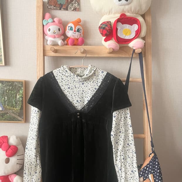 모리걸 빈티지 잔꽃 레이어드 set 🌸💚