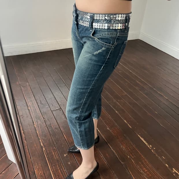 베르사체 스팽글 데님진