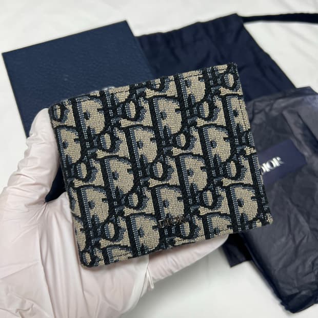 [정품] 신형, 새상품급 / 디올 오블리크 반지갑 베이지