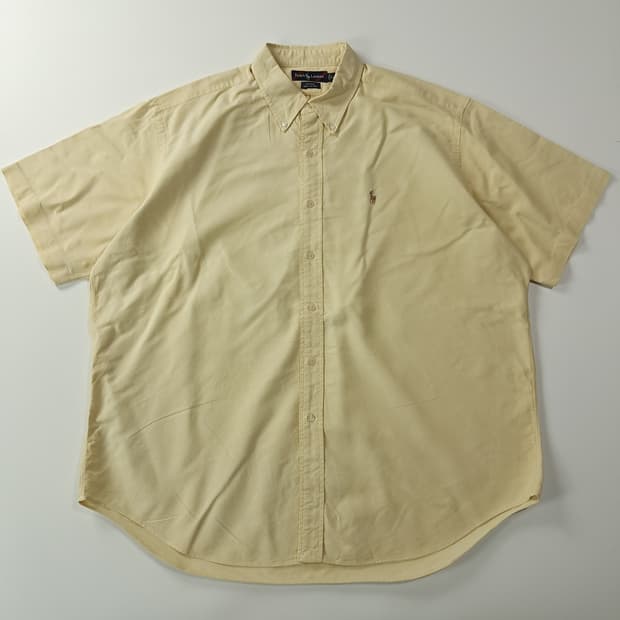 CJ033 XL 폴로 90s 빅셔츠 버터옐로우 반팔셔츠 남방