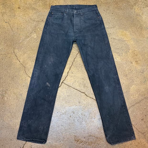 90s Made in USA 빈티지 리바이스 501 블랙진 연청 청바지