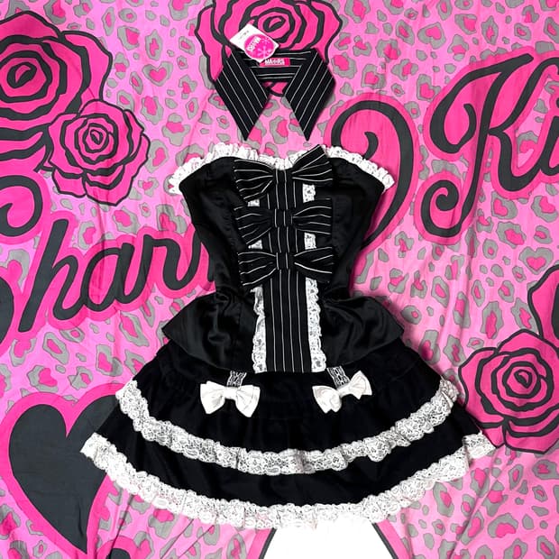 MA*RS마즈 메이드 프릴레이스 리본 탑 히메 로맨틱갸루 핀터대장 109