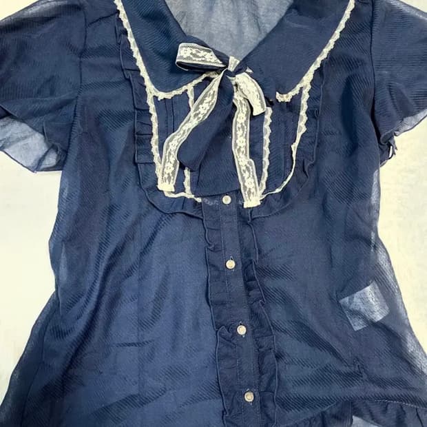 엑시즈팜 블라우스 네이비