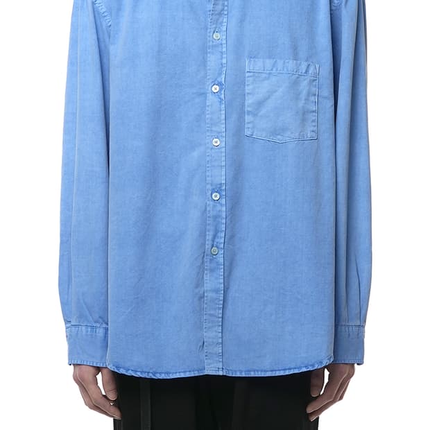 [3] 이얼즈어고 오버다이드 코튼드릴 포이카 셔츠 더스티블루
