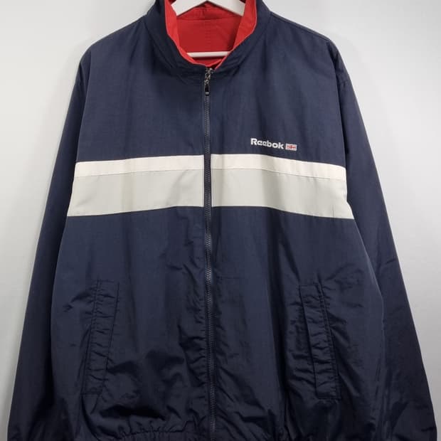 오버핏 XL ) 리복 빈티지 리버시블 바람막이 윈드러너