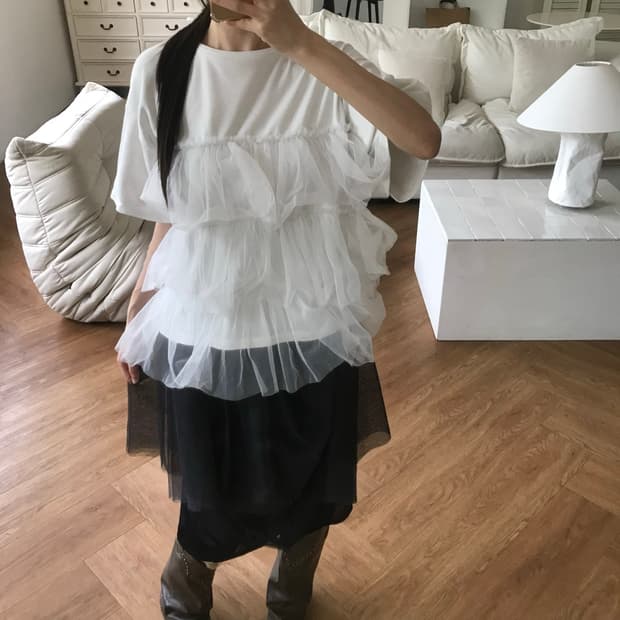 vintage ivory sha half top