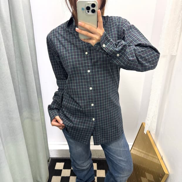 폴로 그린 체크 셔츠