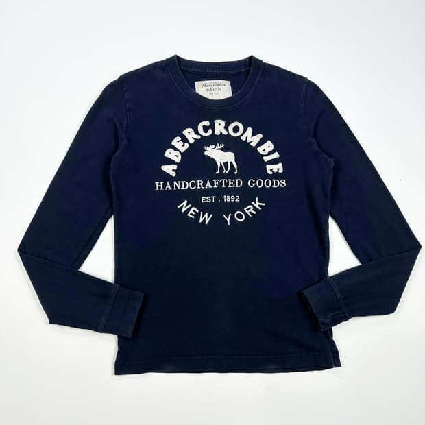 아베크롬비 og y2k 여성 슬림핏 롱슬리브 네이비 여성S