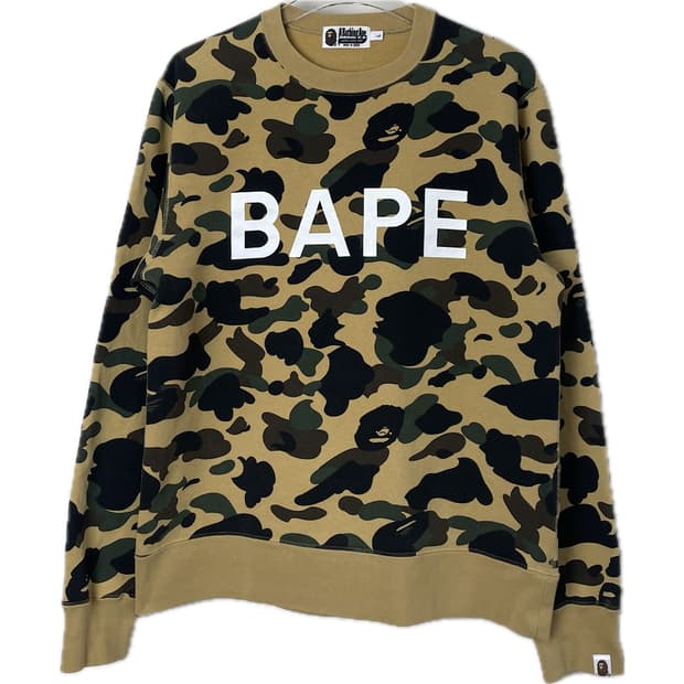 [L] BAPE 베이프 1ST 황계 카모 맨투맨 스웻셔츠