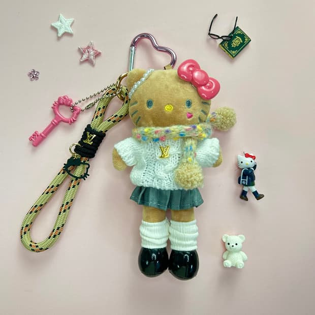 (16)롱다리키티 커스텀키링-🧸💗  윈터 니트 에디션