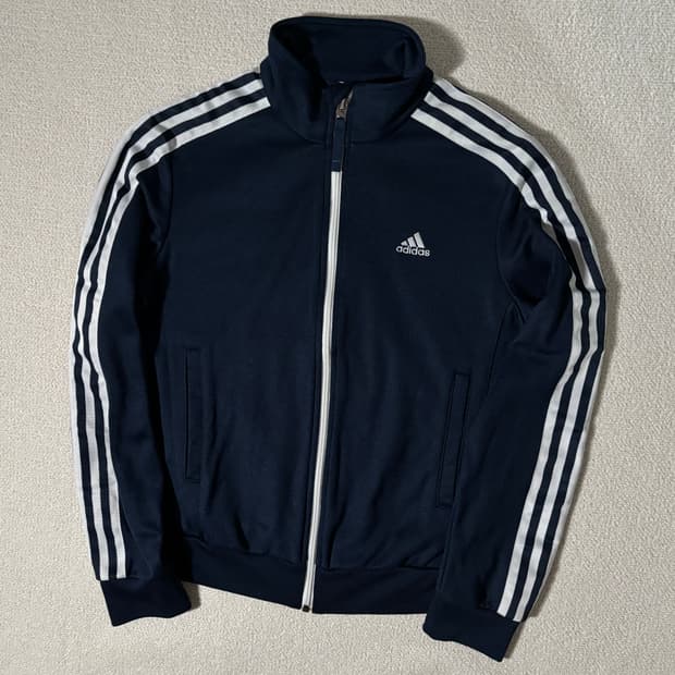 아디다스 네이비 딱붙핏 트랙탑 져지