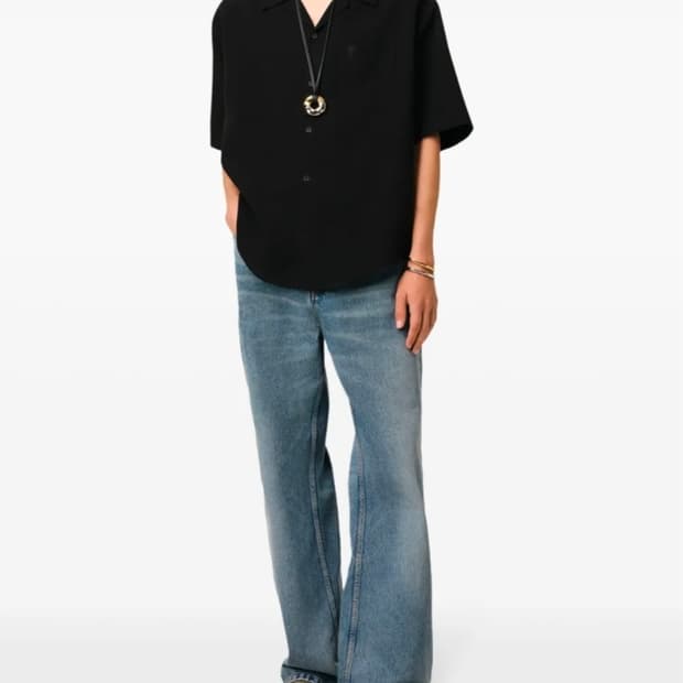 24SS 아미 스몰로고 오버사이즈 반팔 셔츠 S 블랙